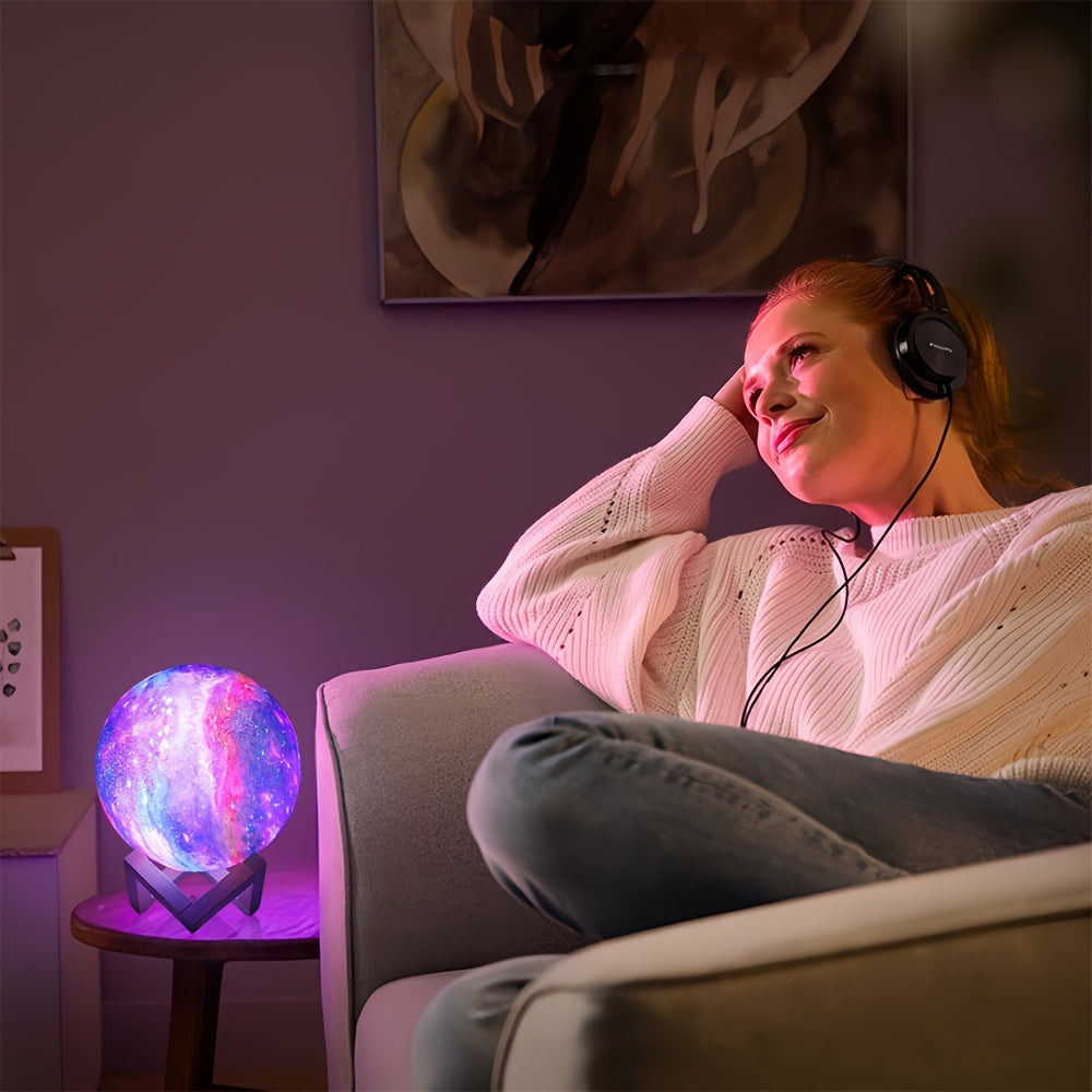 Upgraded Starry Moon Lamp Rechargeable MultiColor RemoteControlled