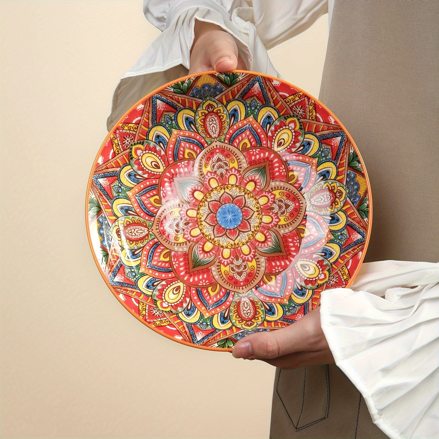 Bohemian Ceramic 8Inch Dinner Plates  Microwave Safe