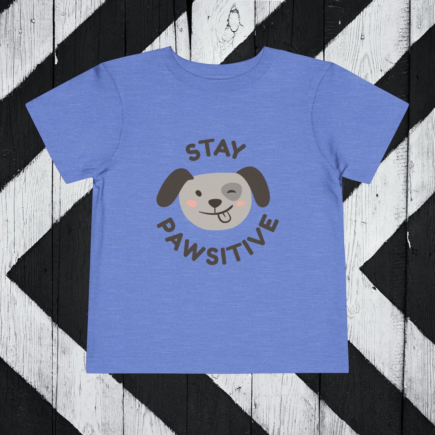 Stay Pawsitive Toddler Short Sleeve Tee - Adorable Dog Graphics for Playful Kids