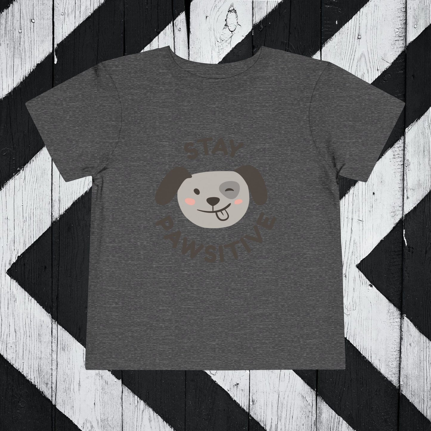 Stay Pawsitive Toddler Short Sleeve Tee - Adorable Dog Graphics for Playful Kids