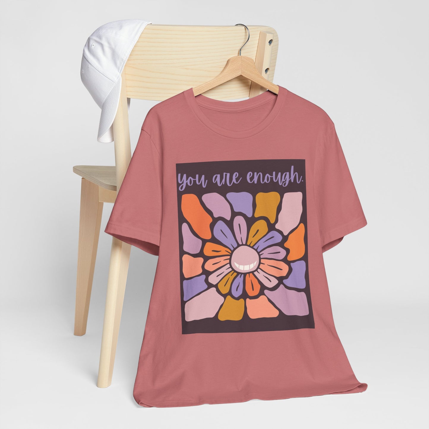 You Are Enough Floral Unisex Jersey Tee - Positive Vibes T-Shirt