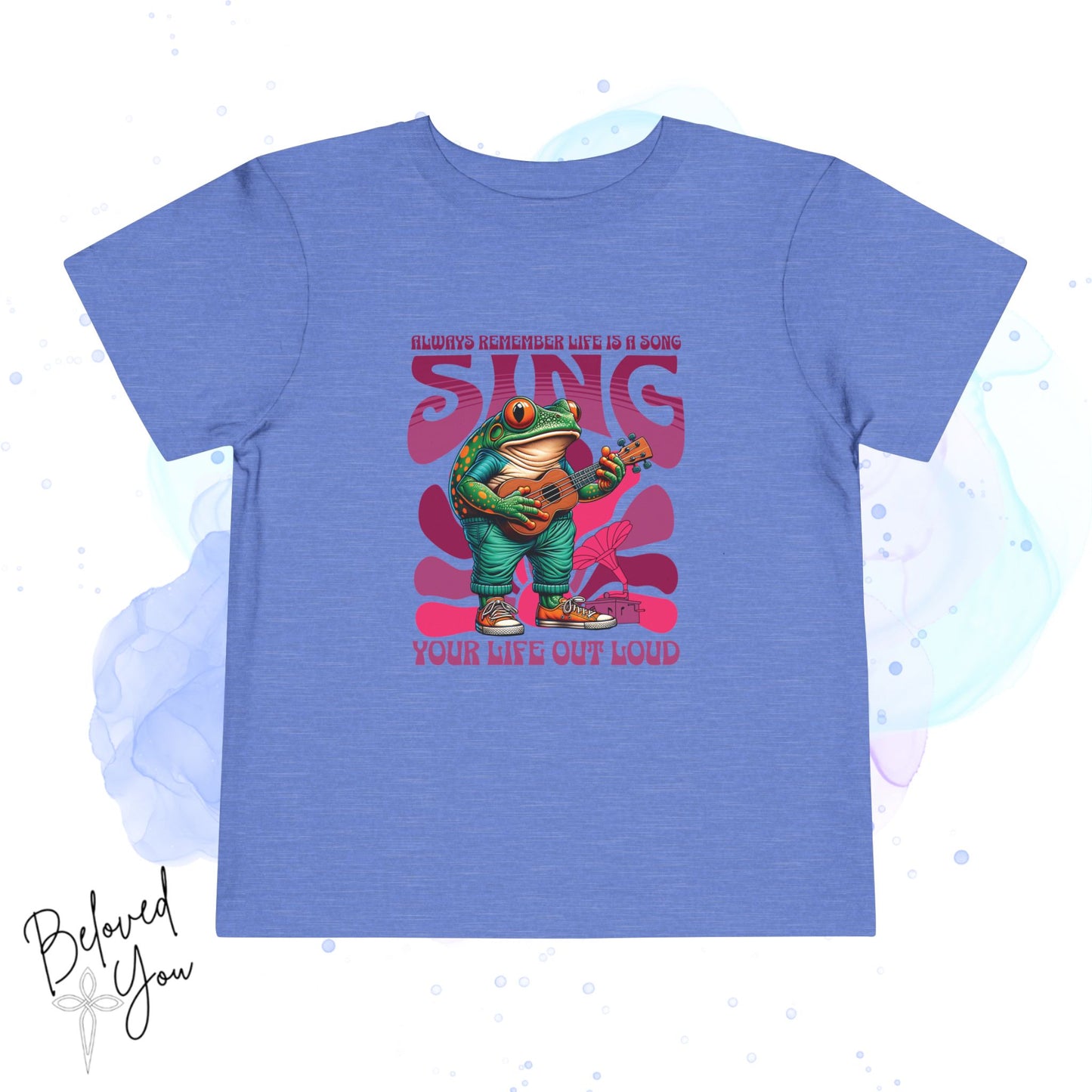 'Sing Your Life Out Loud'- Pink Frog Toddler Short Sleeve Tee