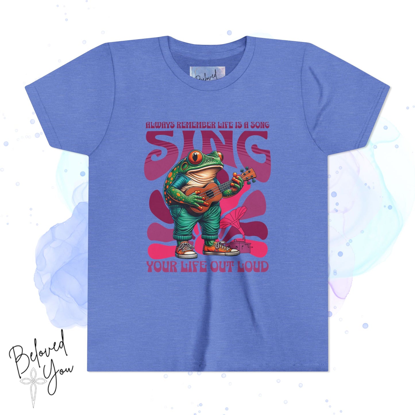 "Sing Your Life Out Loud"- Pink Frog Youth Short Sleeve Tee