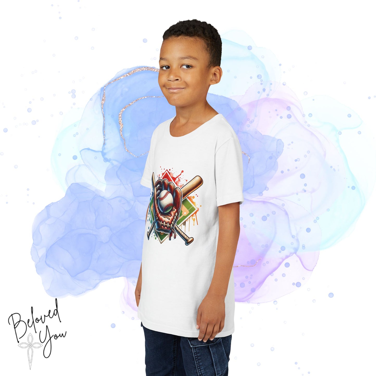 Youth Baseball Tee with Colorful Graphic