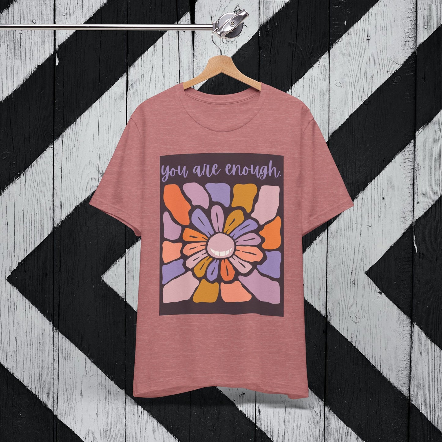 You Are Enough Floral Unisex Jersey Tee - Positive Vibes T-Shirt