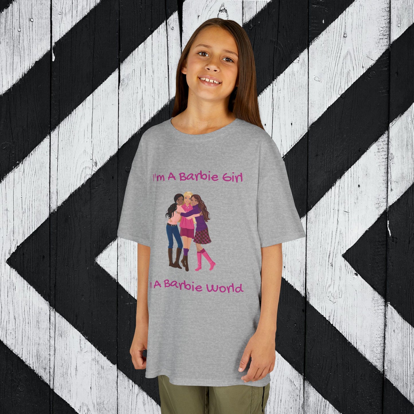 I'm A Barbie Girl Kids Heavy Cotton Tee – Fun & Playful T-Shirt for Young Fans