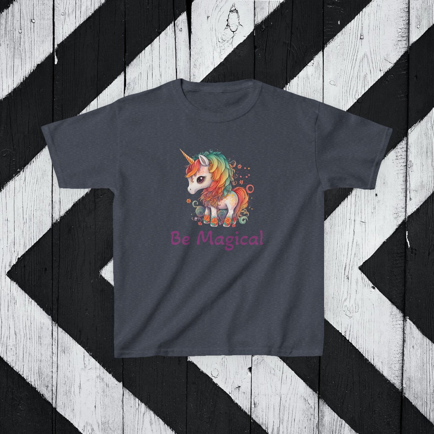 Kids Unicorn Tee - "Be Magical" Heavy Cotton T-Shirt