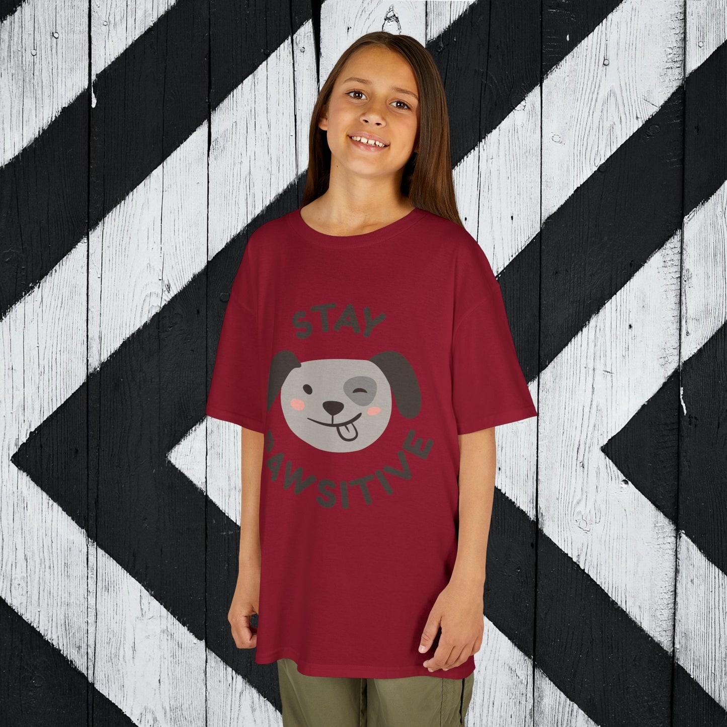 Kids' Stay Pawsitive Tee - Cute Dog Design for Positive Vibes