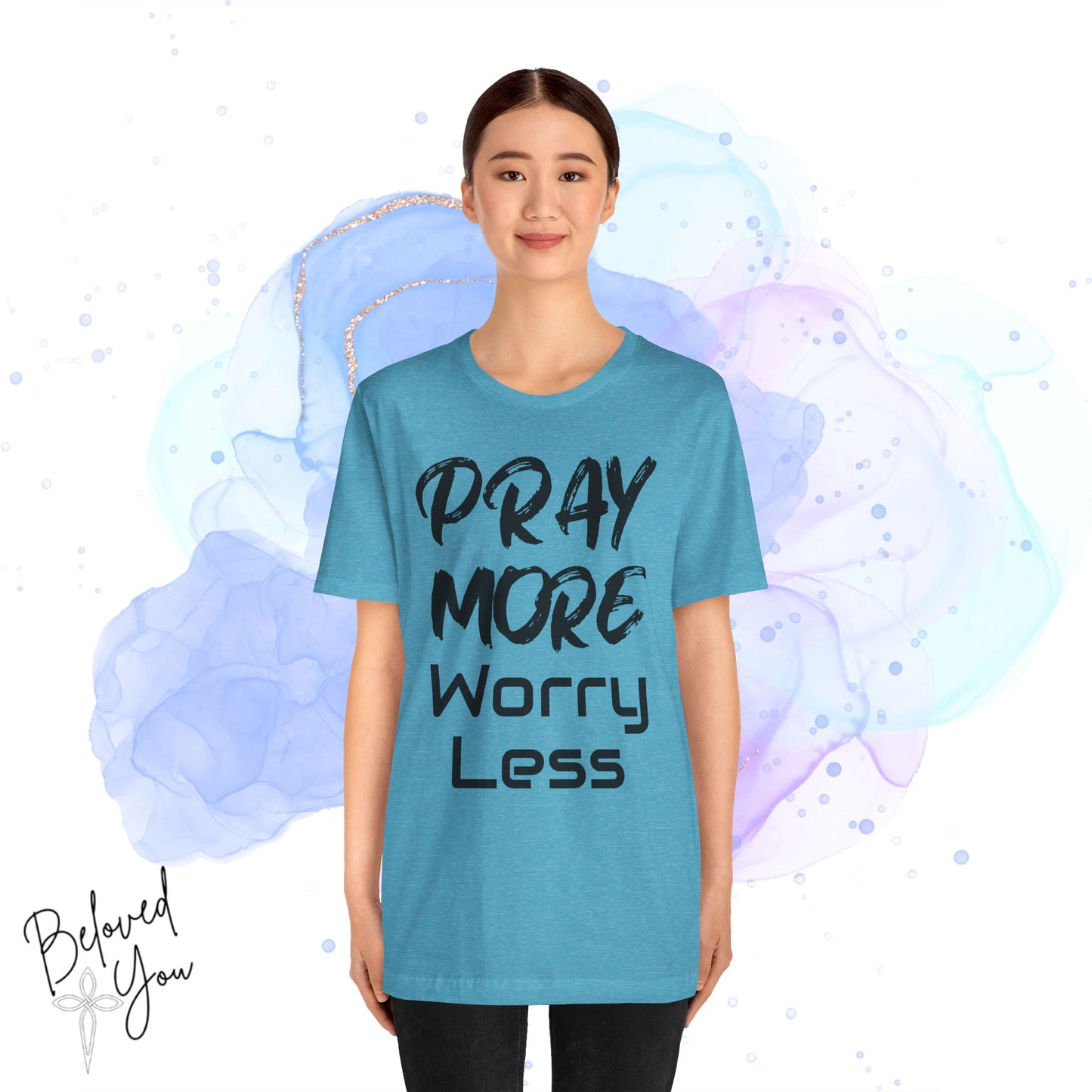 "Pray More Worry Less" Short Sleeve Tshirt