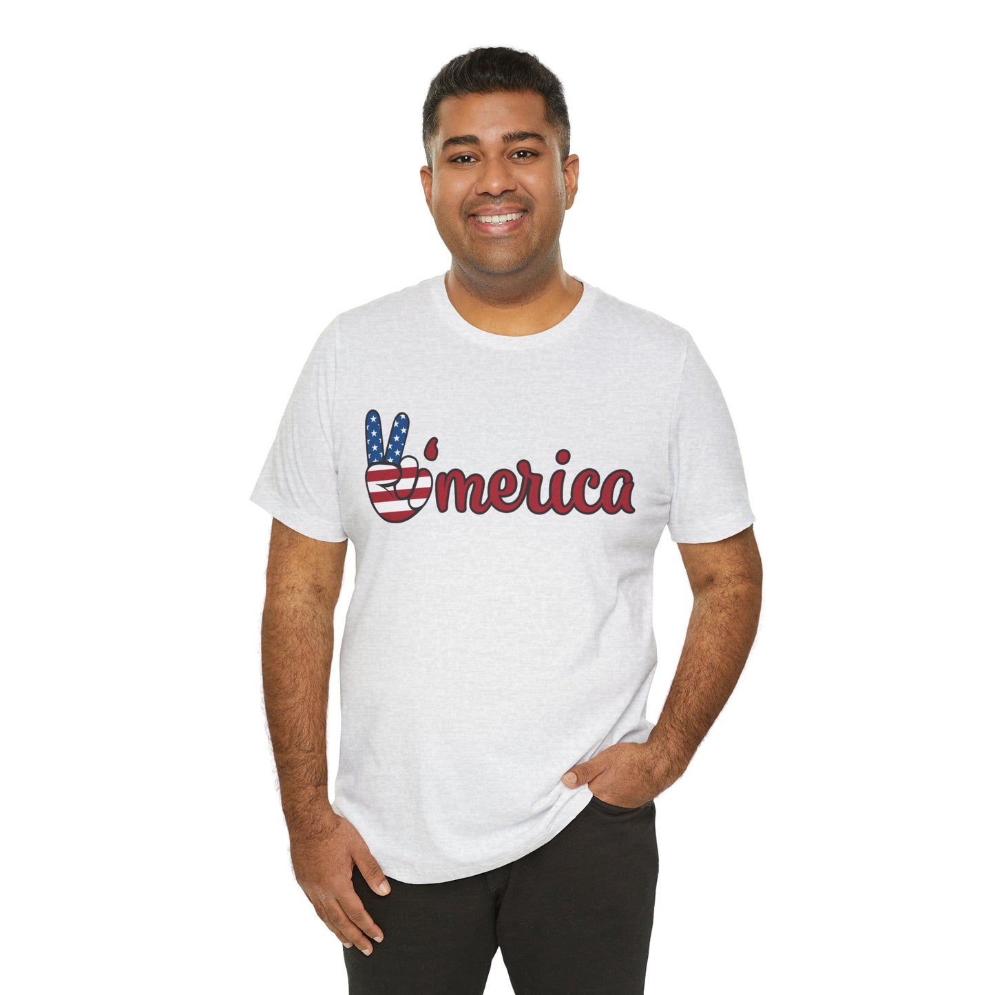 Peaceful America Tee - Unisex Jersey Short Sleeve Shirt for Patriotic Celebrations