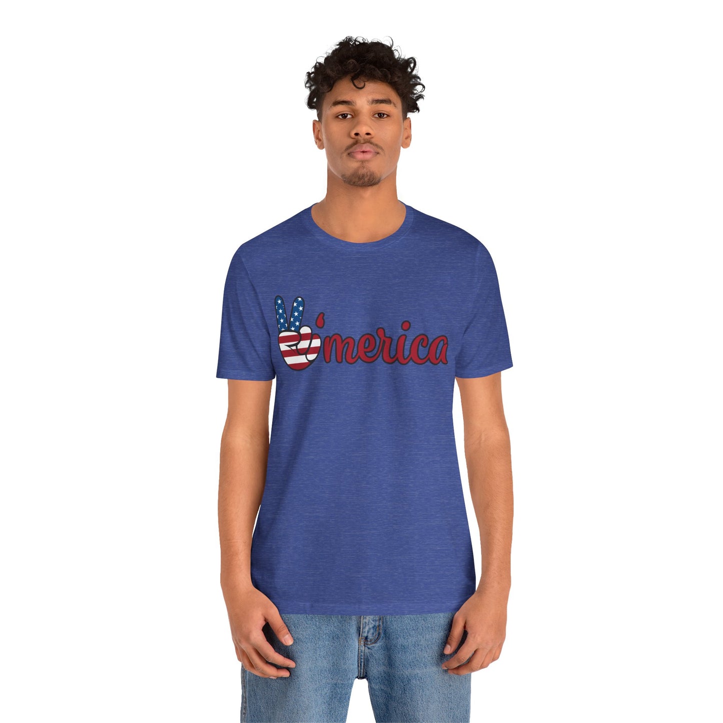 Peaceful America Tee - Unisex Jersey Short Sleeve Shirt for Patriotic Celebrations