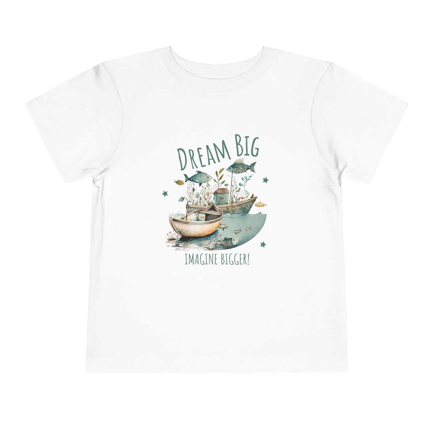 Toddler Dream Big Tee – 'Imagine Bigger!' Inspirational Short Sleeve Shirt