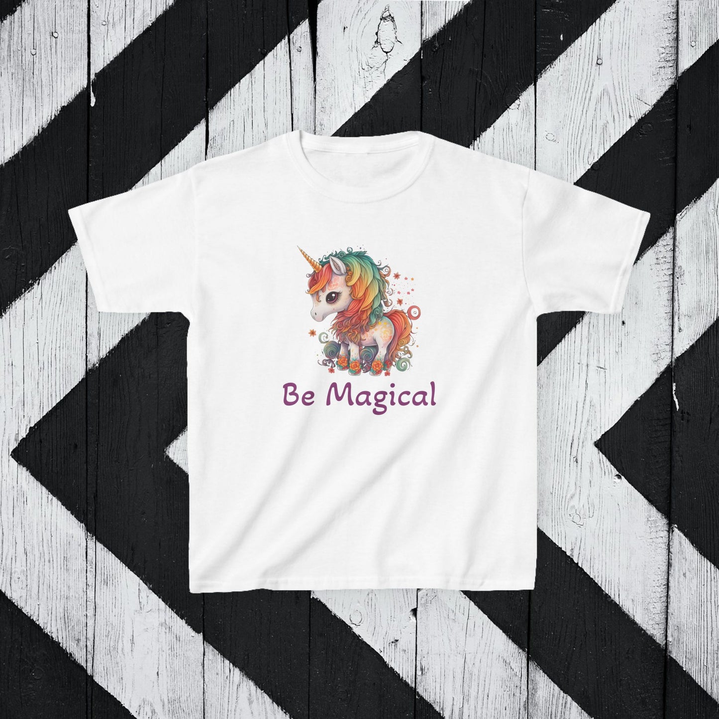 Kids Unicorn Tee - "Be Magical" Heavy Cotton T-Shirt