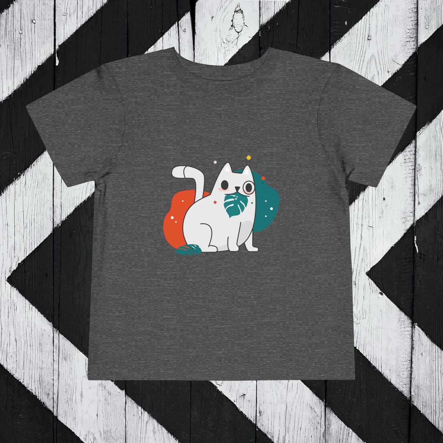 Cute Cat Graphic Toddler Short Sleeve Tee