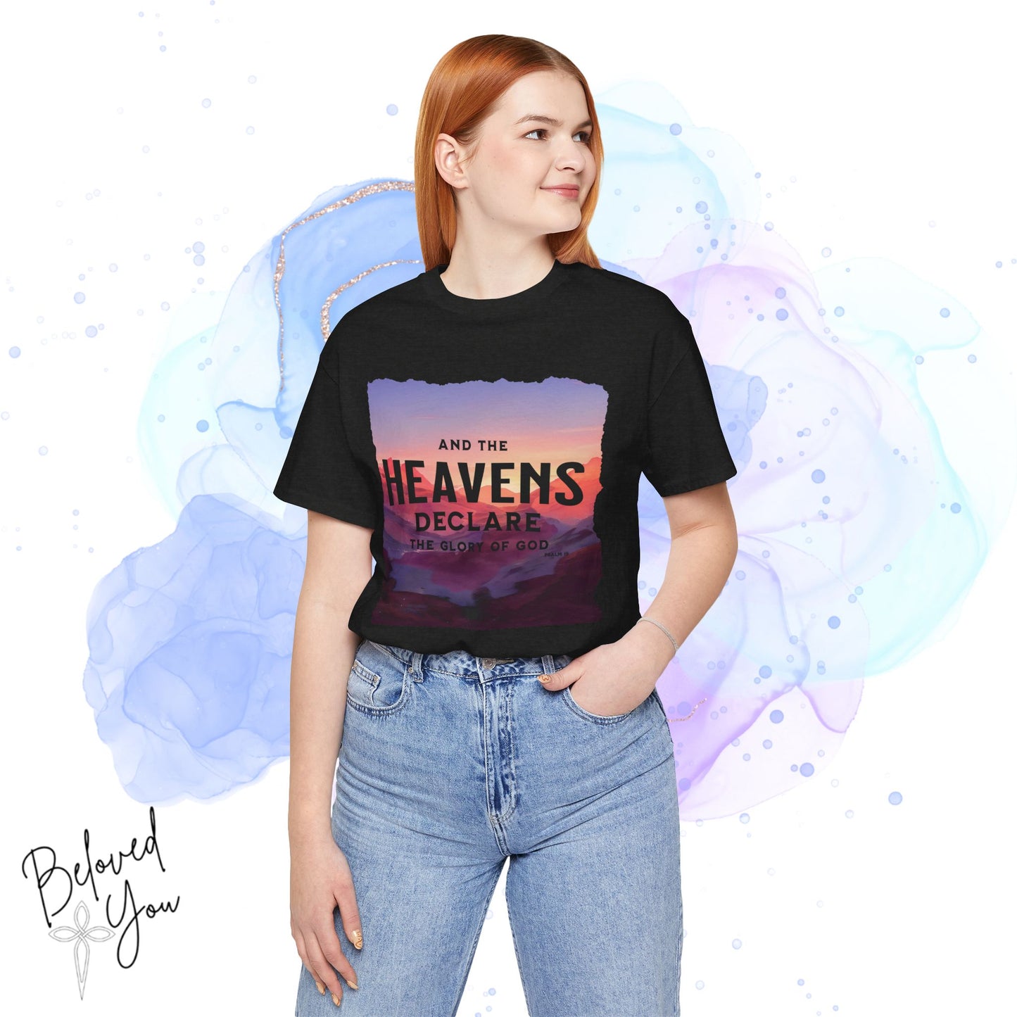 Heavens Declare Graphic Tee - Inspirational Unisex Jersey T-Shirt