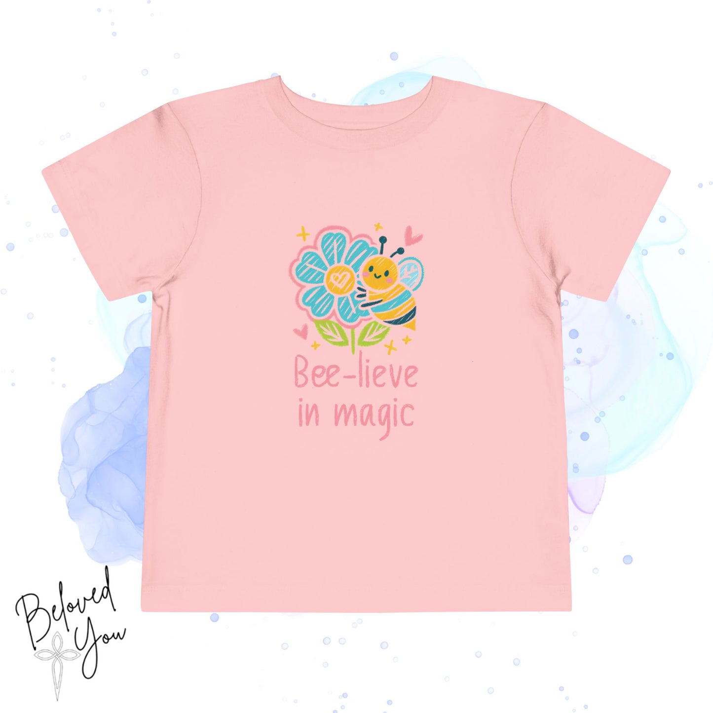 Bee-lieve in Magic Toddler  Tee - Cute Floral Design for Kids