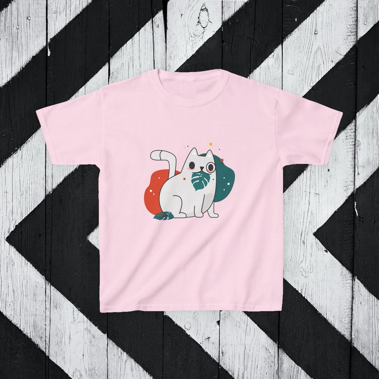 Cute Cat Kids Heavy Cotton Tee - Fun & Playful Design for Animal Lovers