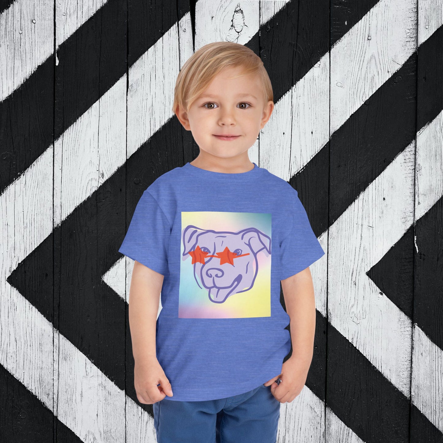 Cool Dog Toddler Short Sleeve Tee - Fun & Playful Design for Kids