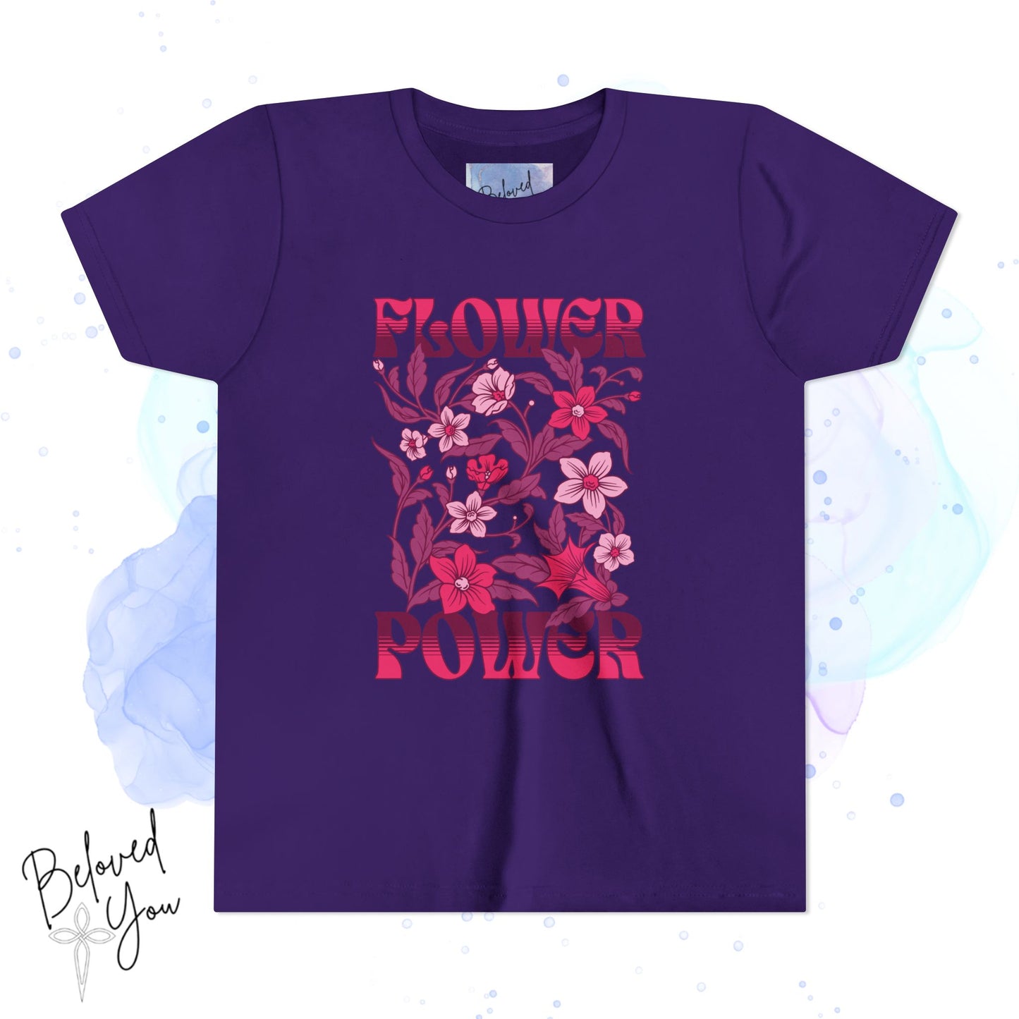 Flower Power - Pink Youth Short Sleeve Tee