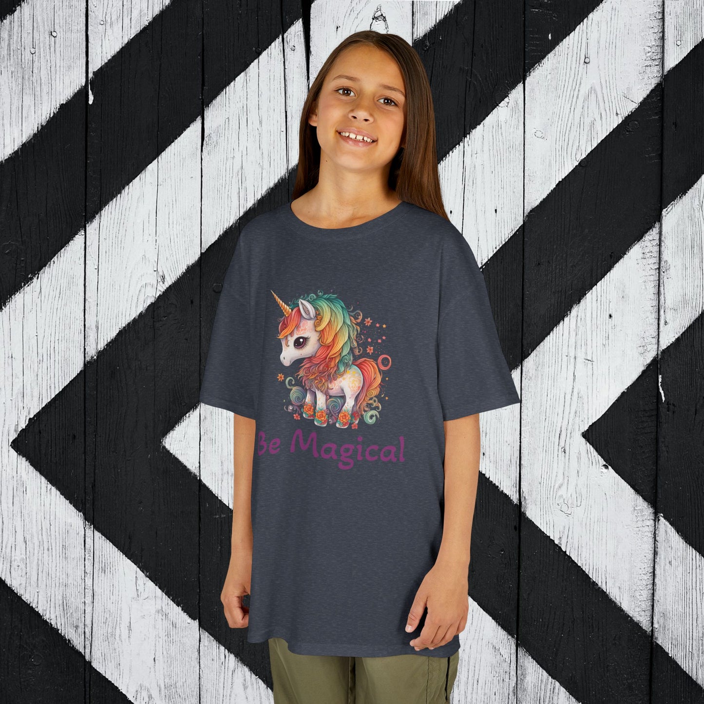 Kids Unicorn Tee - "Be Magical" Heavy Cotton T-Shirt