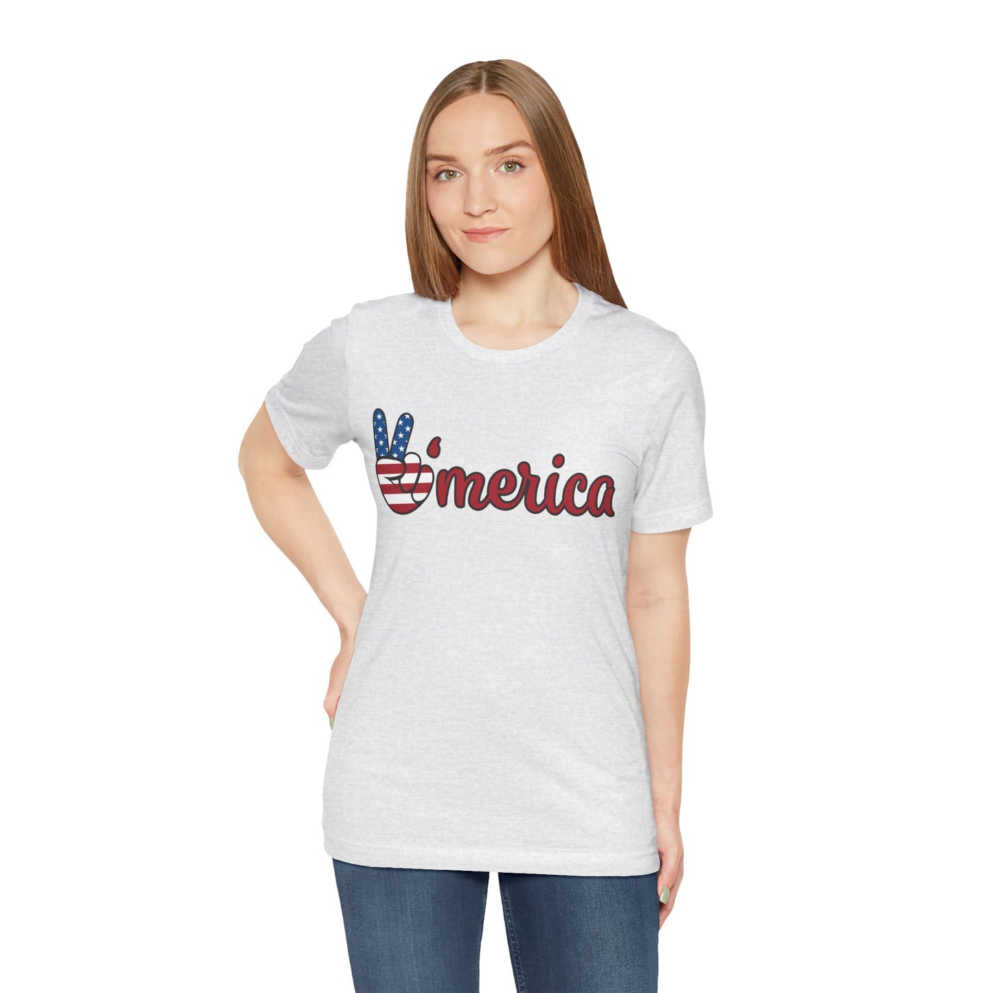 Peaceful America Tee - Unisex Jersey Short Sleeve Shirt for Patriotic Celebrations