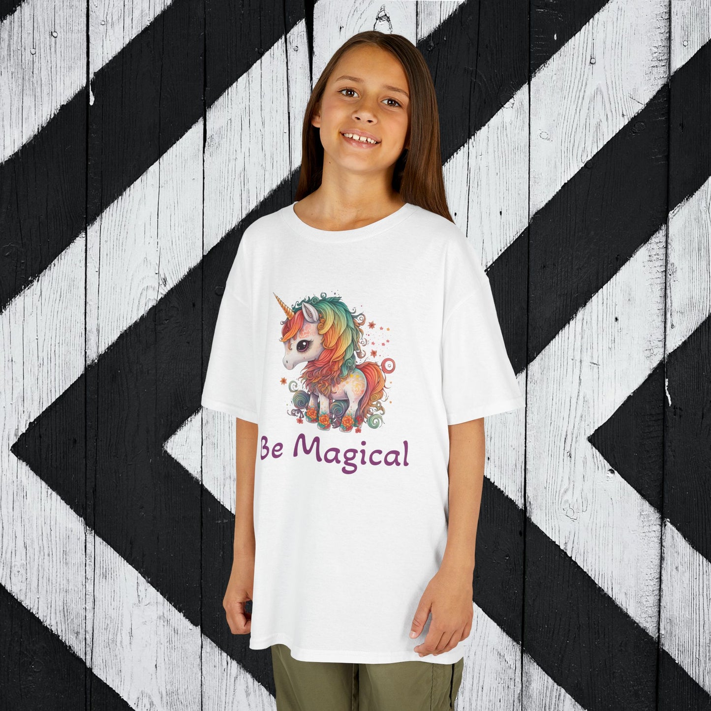 Kids Unicorn Tee - "Be Magical" Heavy Cotton T-Shirt