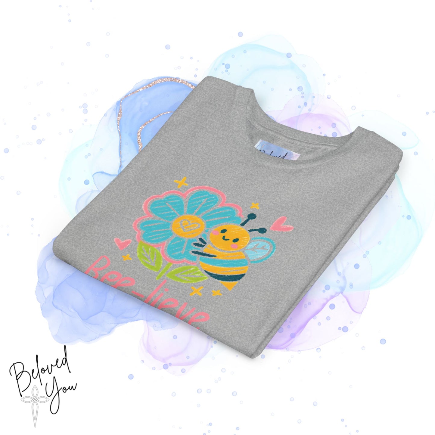 Bee-lieve in Magic Youth Short Sleeve Tee - Fun & Colorful Kids T-Shirt for Spring Celebrations