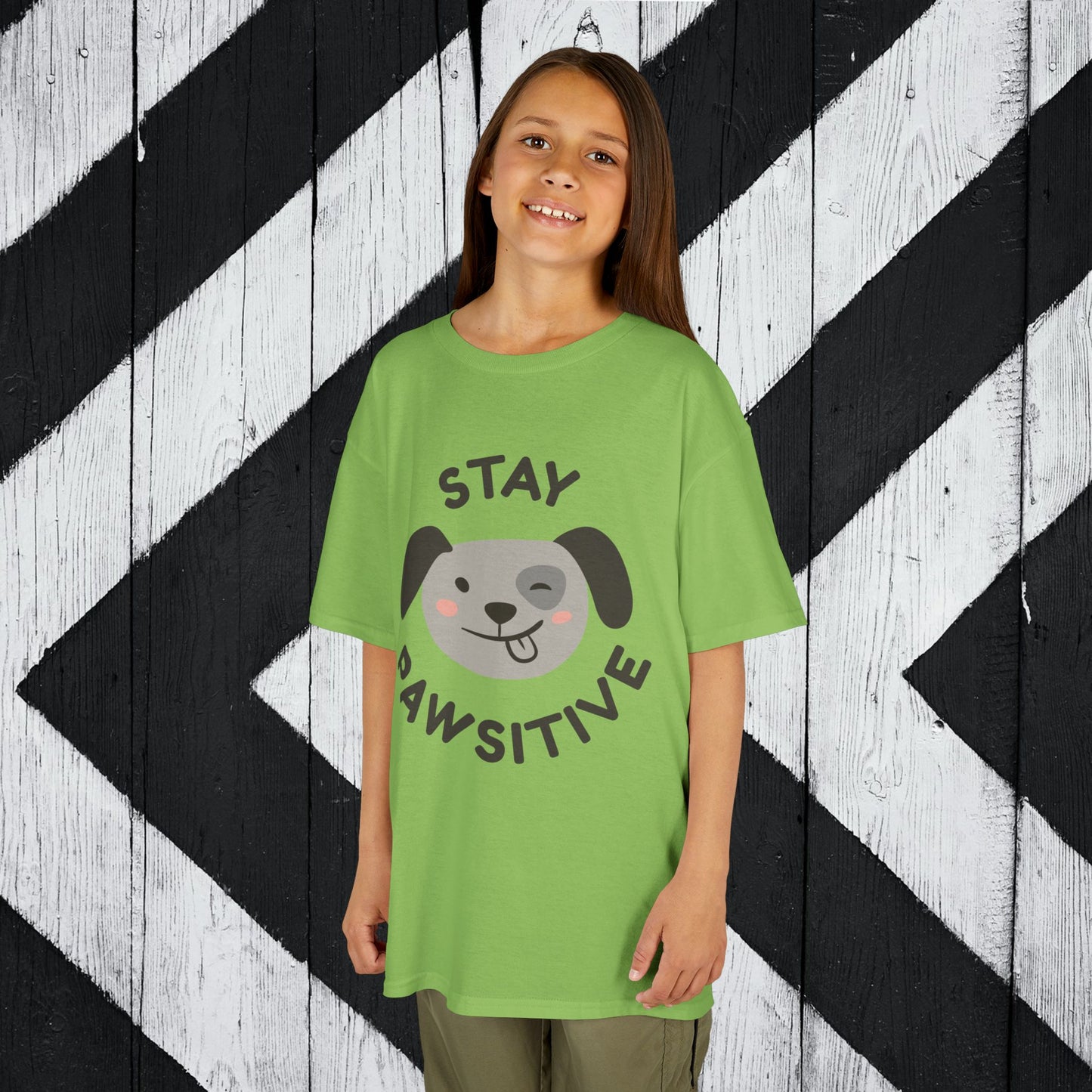 Kids' Stay Pawsitive Tee - Cute Dog Design for Positive Vibes