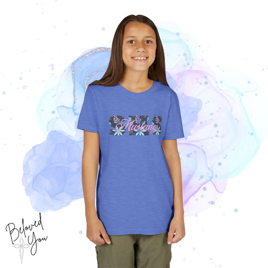 Mustangs SHS Floral - Youth Short Sleeve Tee