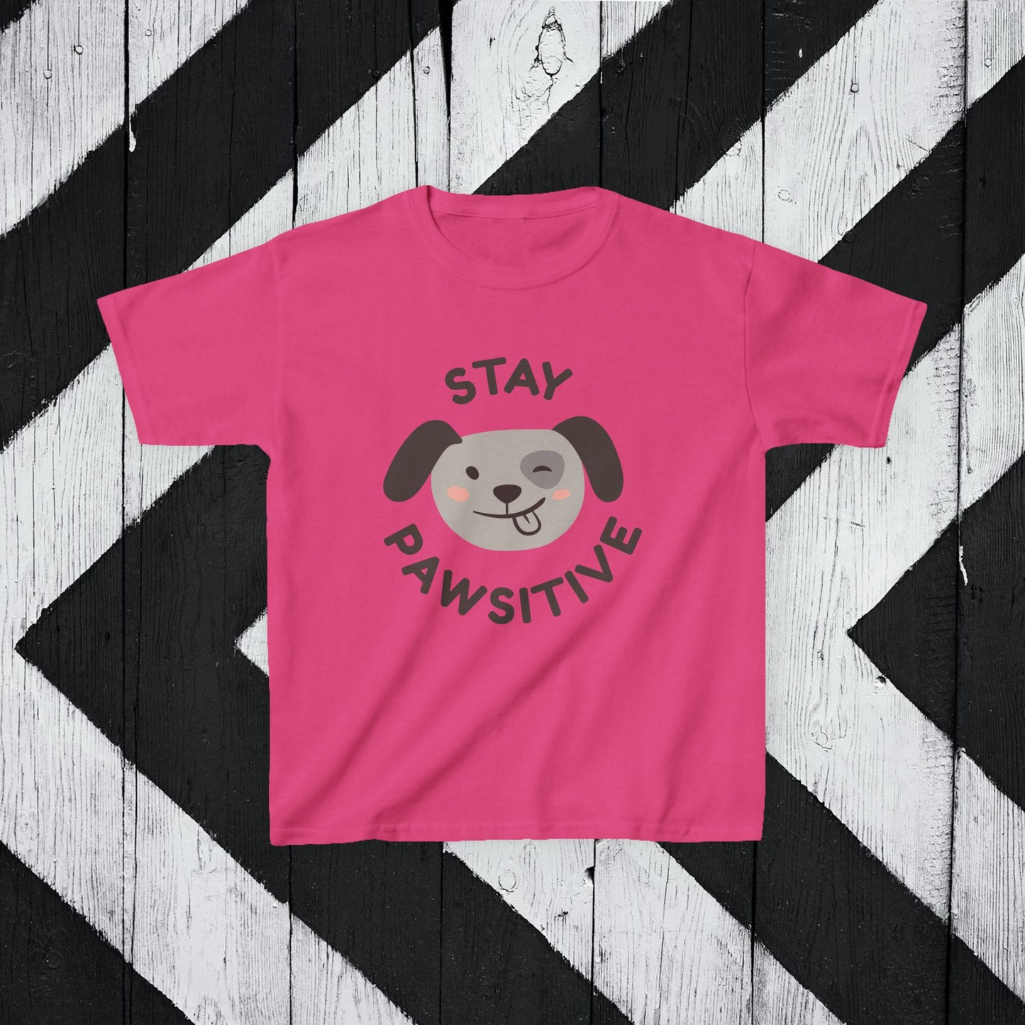 Kids' Stay Pawsitive Tee - Cute Dog Design for Positive Vibes