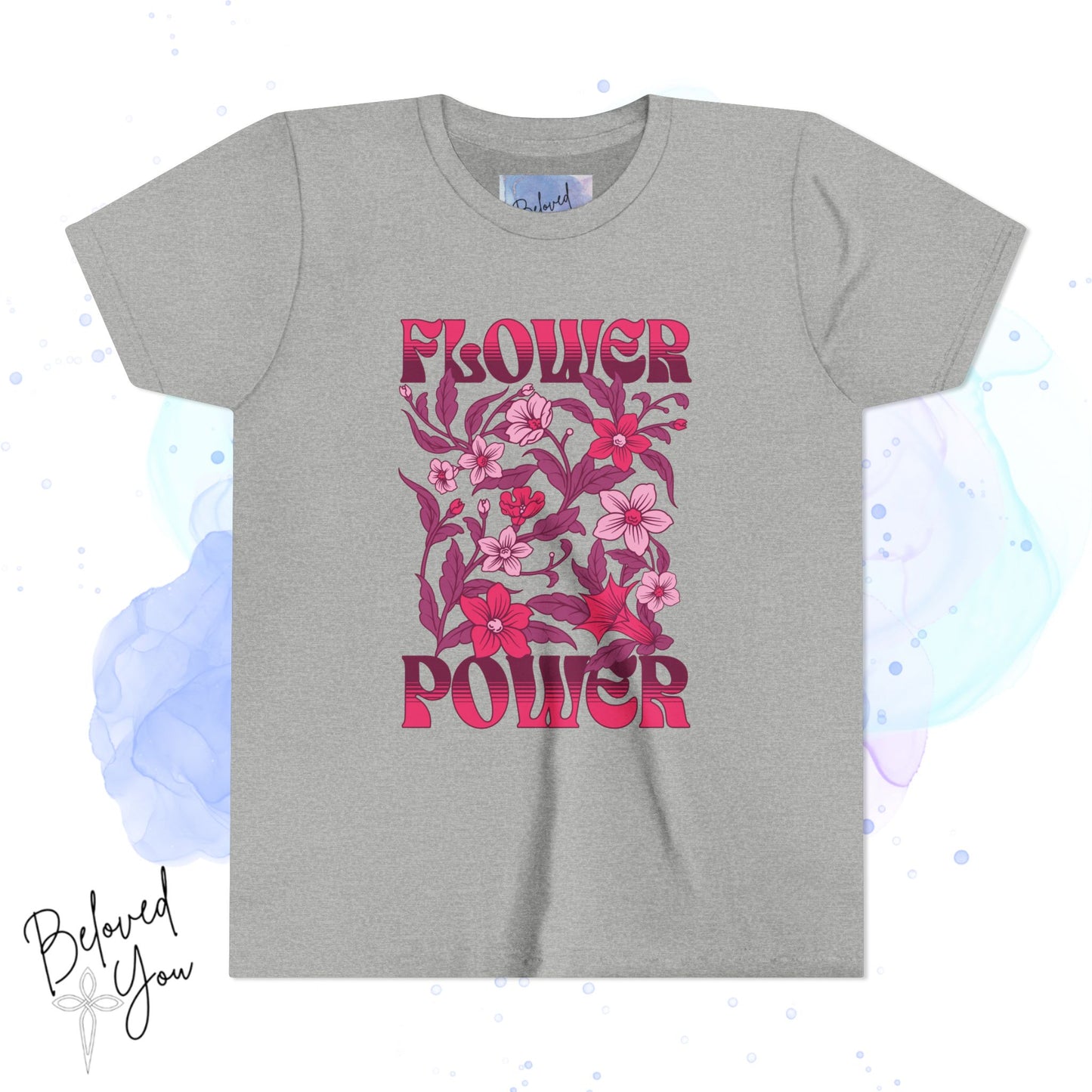 Flower Power - Pink Youth Short Sleeve Tee