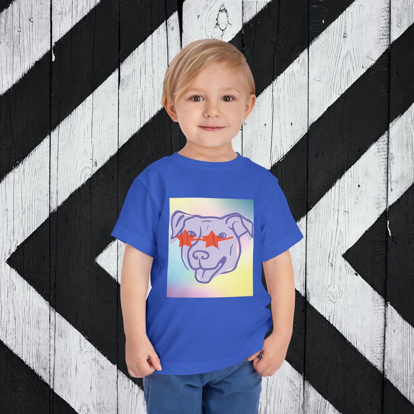 Cool Dog Toddler Short Sleeve Tee - Fun & Playful Design for Kids