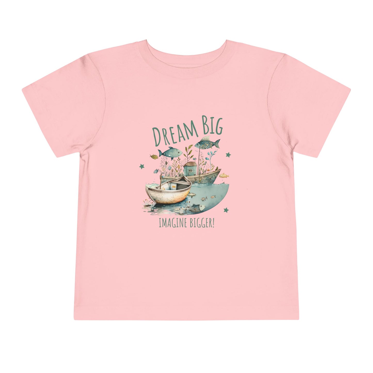 Toddler Dream Big Tee – 'Imagine Bigger!' Inspirational Short Sleeve Shirt