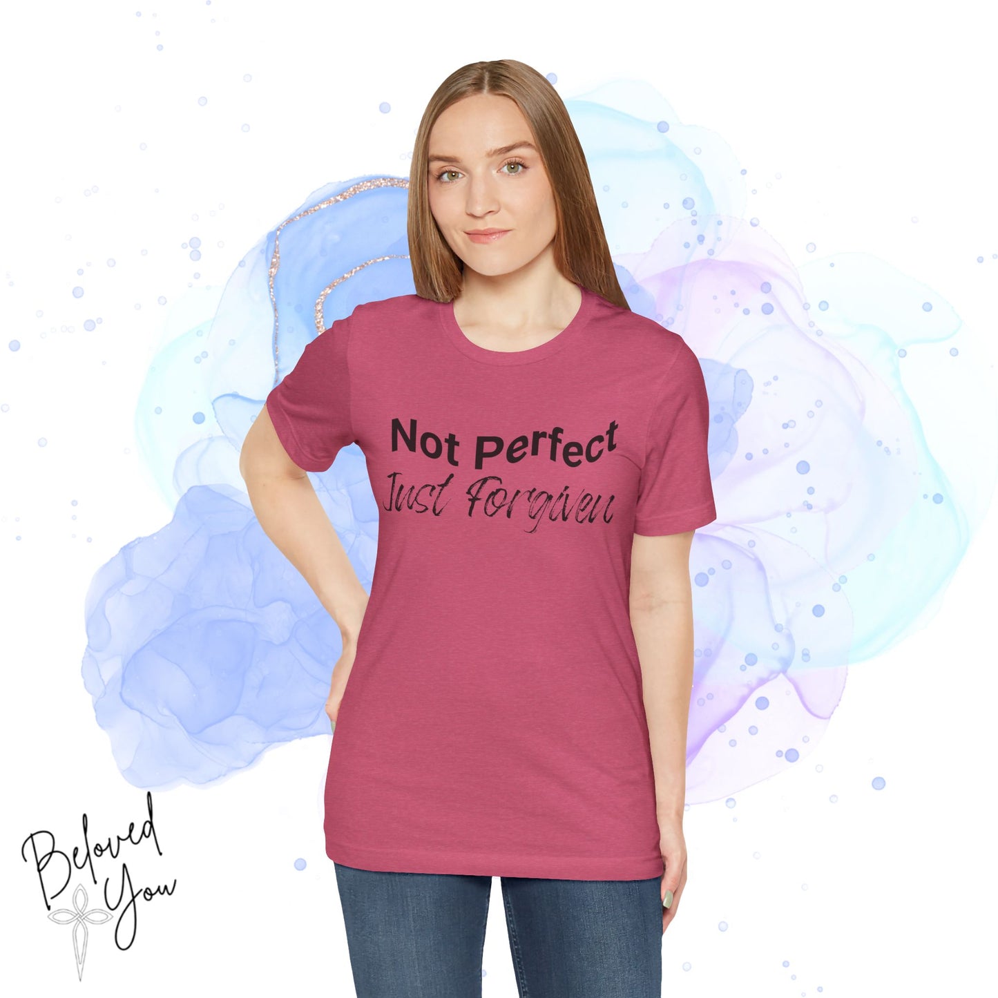 'Not Perfect Just Forgiven' Short Sleeve Tee - Inspirational Casual T-Shirt for Everyday Wear