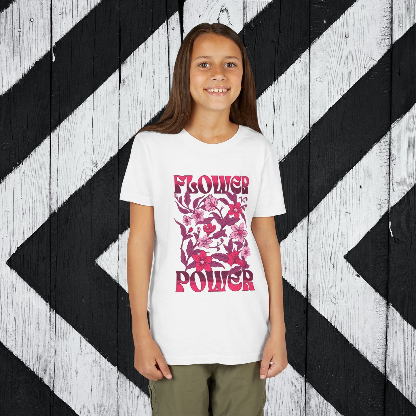 Flower Power - Pink Youth Short Sleeve Tee