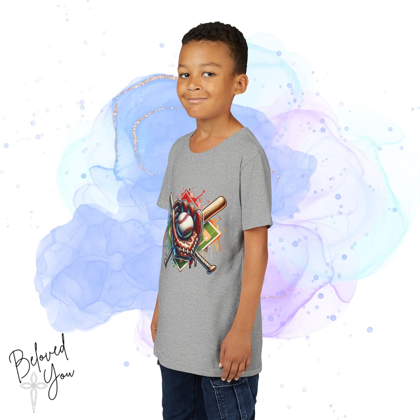 Youth Baseball Tee with Colorful Graphic