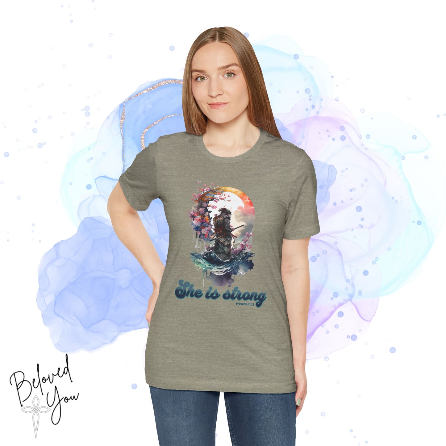 She Is Strong Proverbs 31:25 Short Sleeve T-shirt