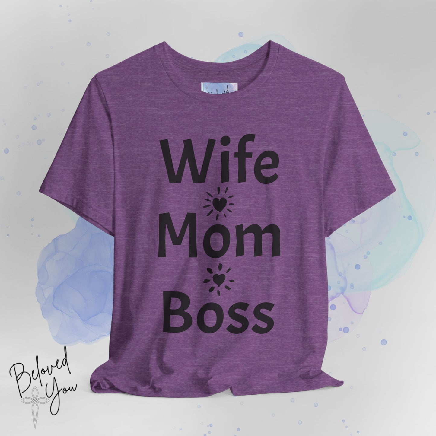 Wife Mom Boss Jersey Tee - Comfortable & Motivational Shirt for Moms