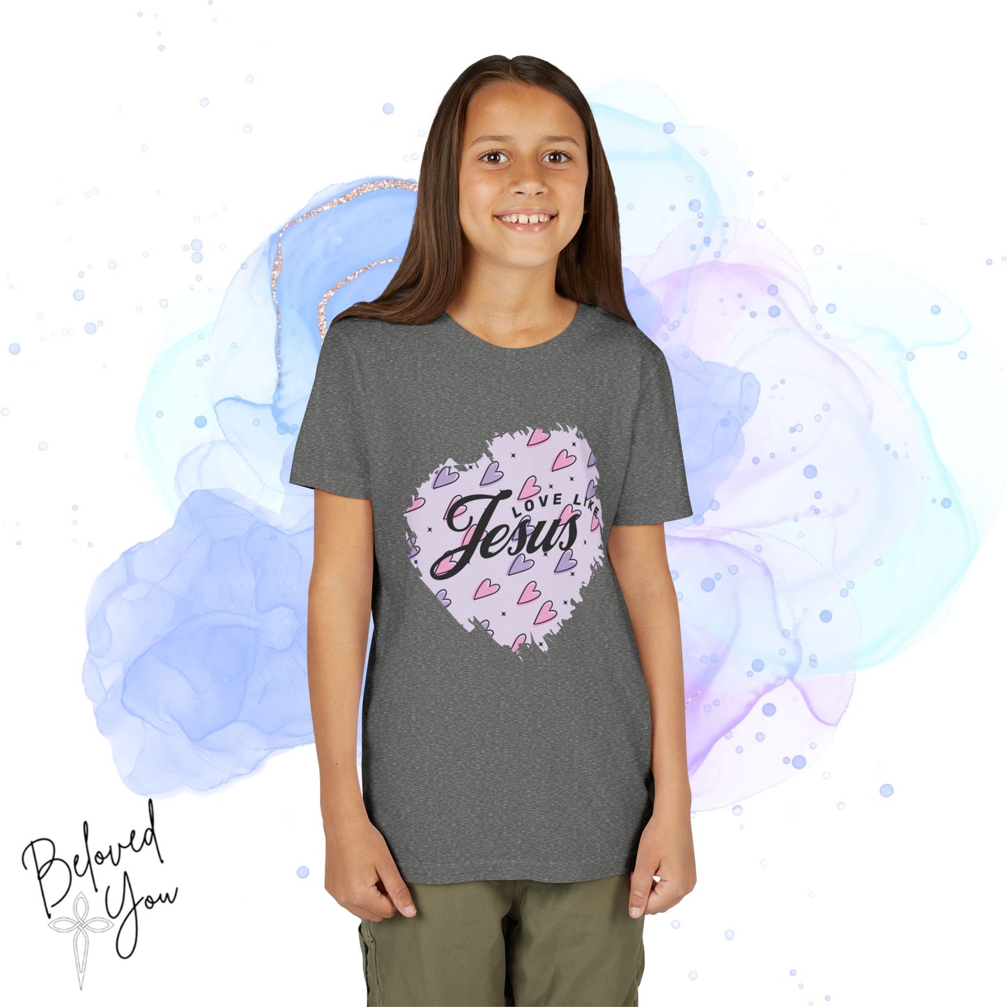 'Love Like Jesus' - Youth Short Sleeve Tee - Heart Design for Faithful Kids