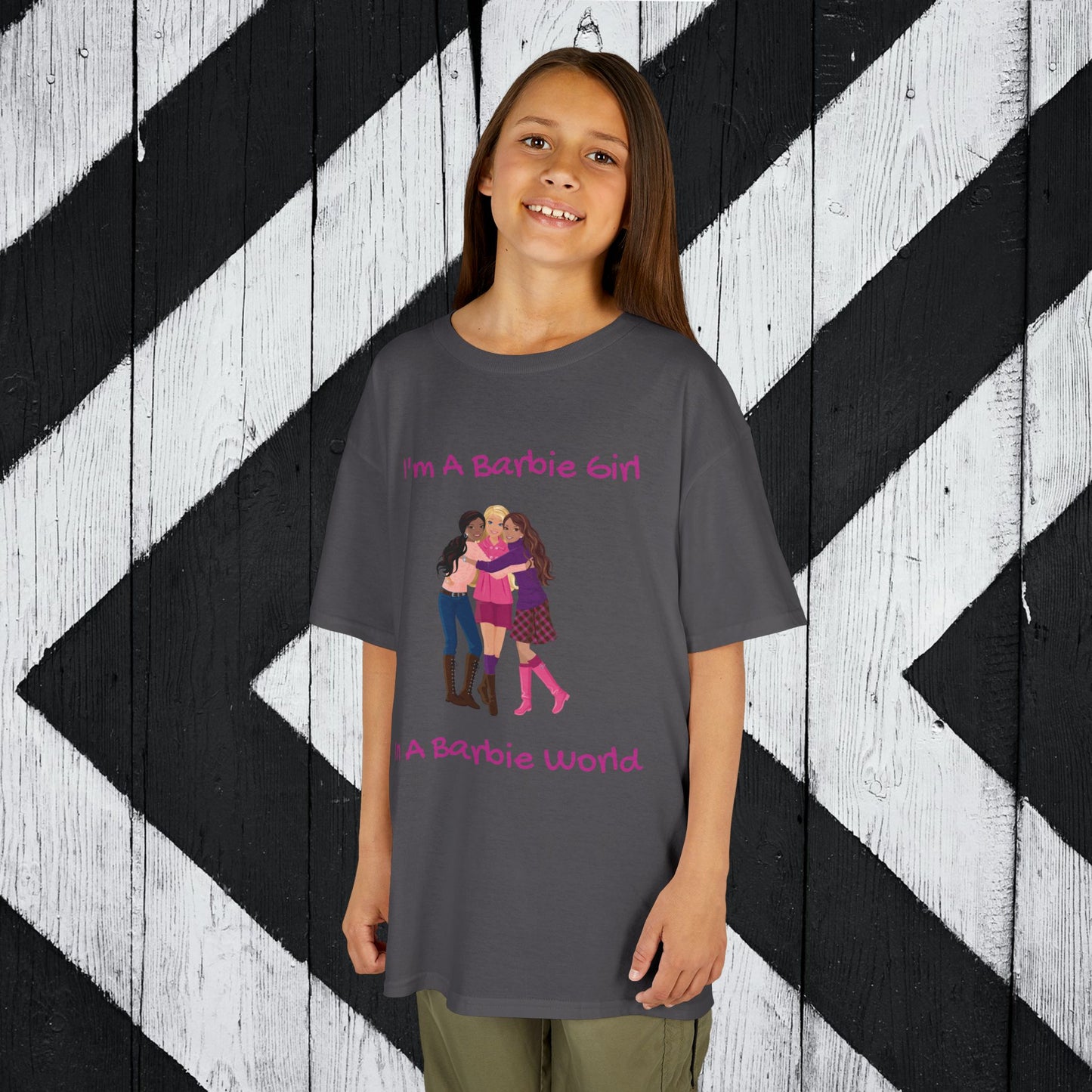 I'm A Barbie Girl Kids Heavy Cotton Tee – Fun & Playful T-Shirt for Young Fans