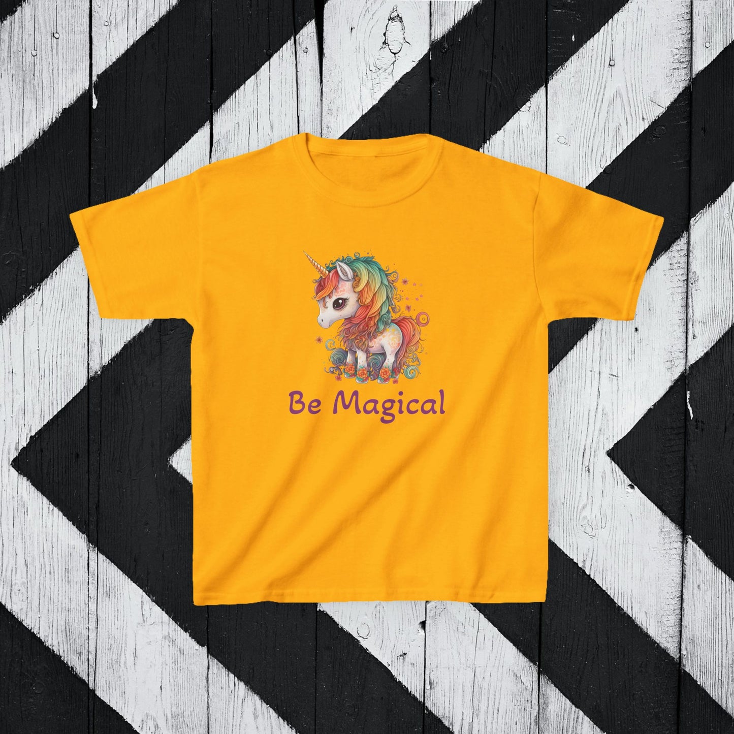 Kids Unicorn Tee - "Be Magical" Heavy Cotton T-Shirt