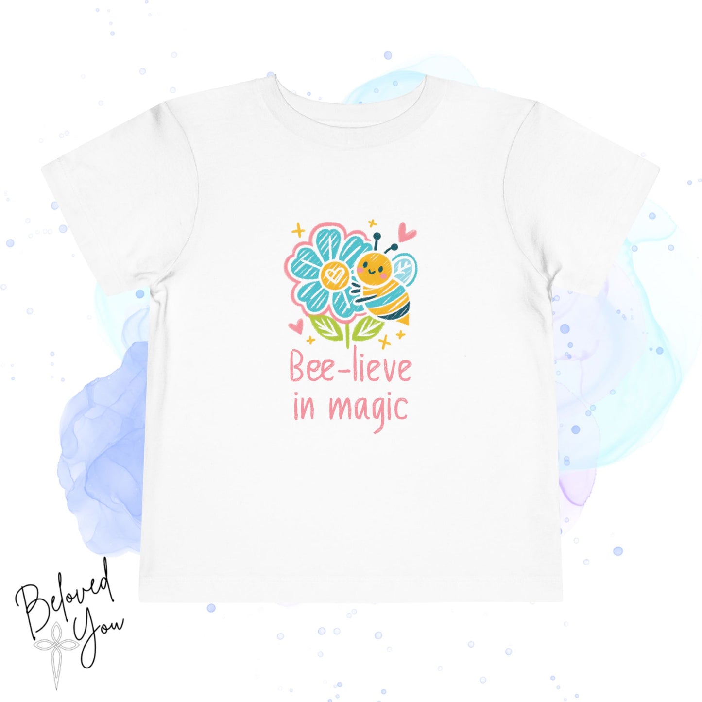 Bee-lieve in Magic Toddler  Tee - Cute Floral Design for Kids