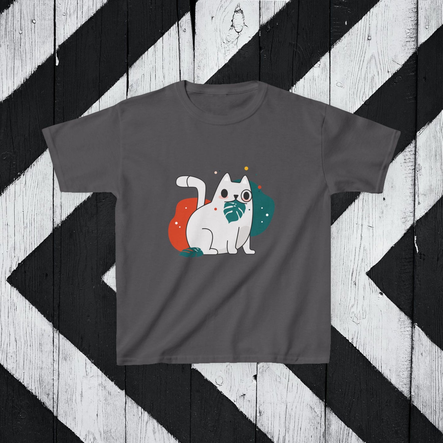 Cute Cat Kids Heavy Cotton Tee - Fun & Playful Design for Animal Lovers