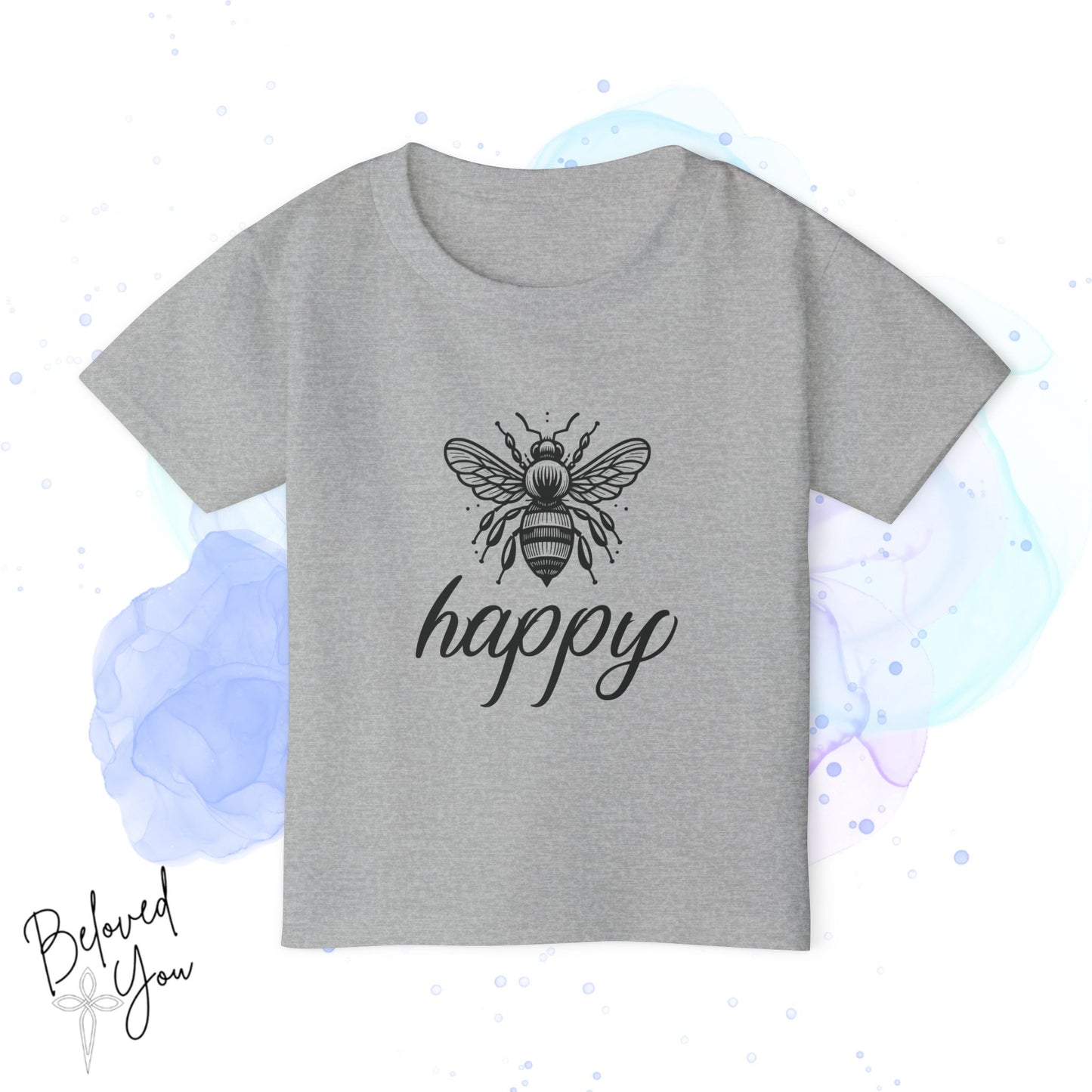 Bee Happy Toddler T-Shirt - Cute Cotton Tee for Kids