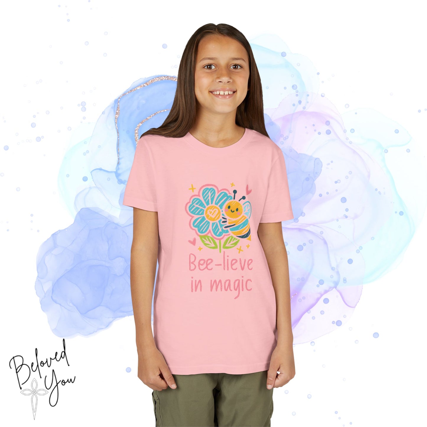 Bee-lieve in Magic Youth Short Sleeve Tee - Fun & Colorful Kids T-Shirt for Spring Celebrations