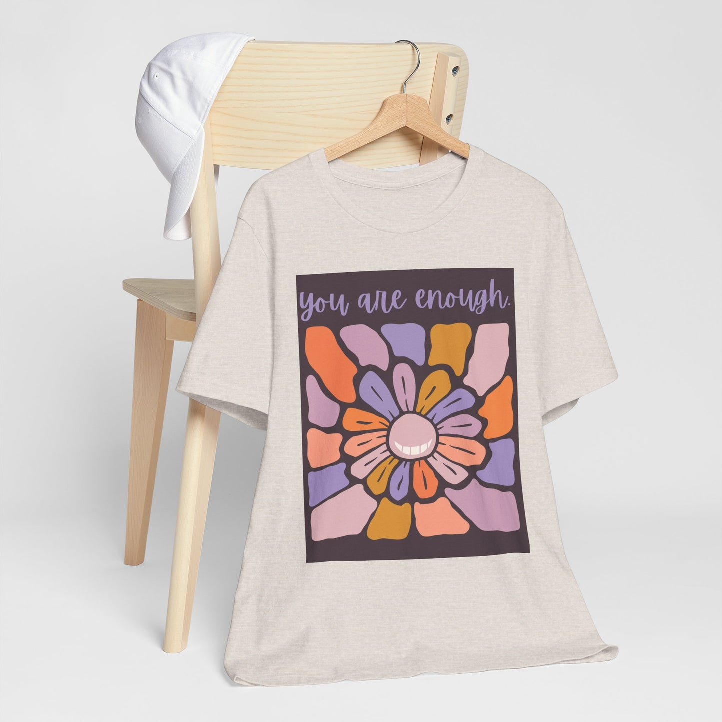 You Are Enough Floral Unisex Jersey Tee - Positive Vibes T-Shirt