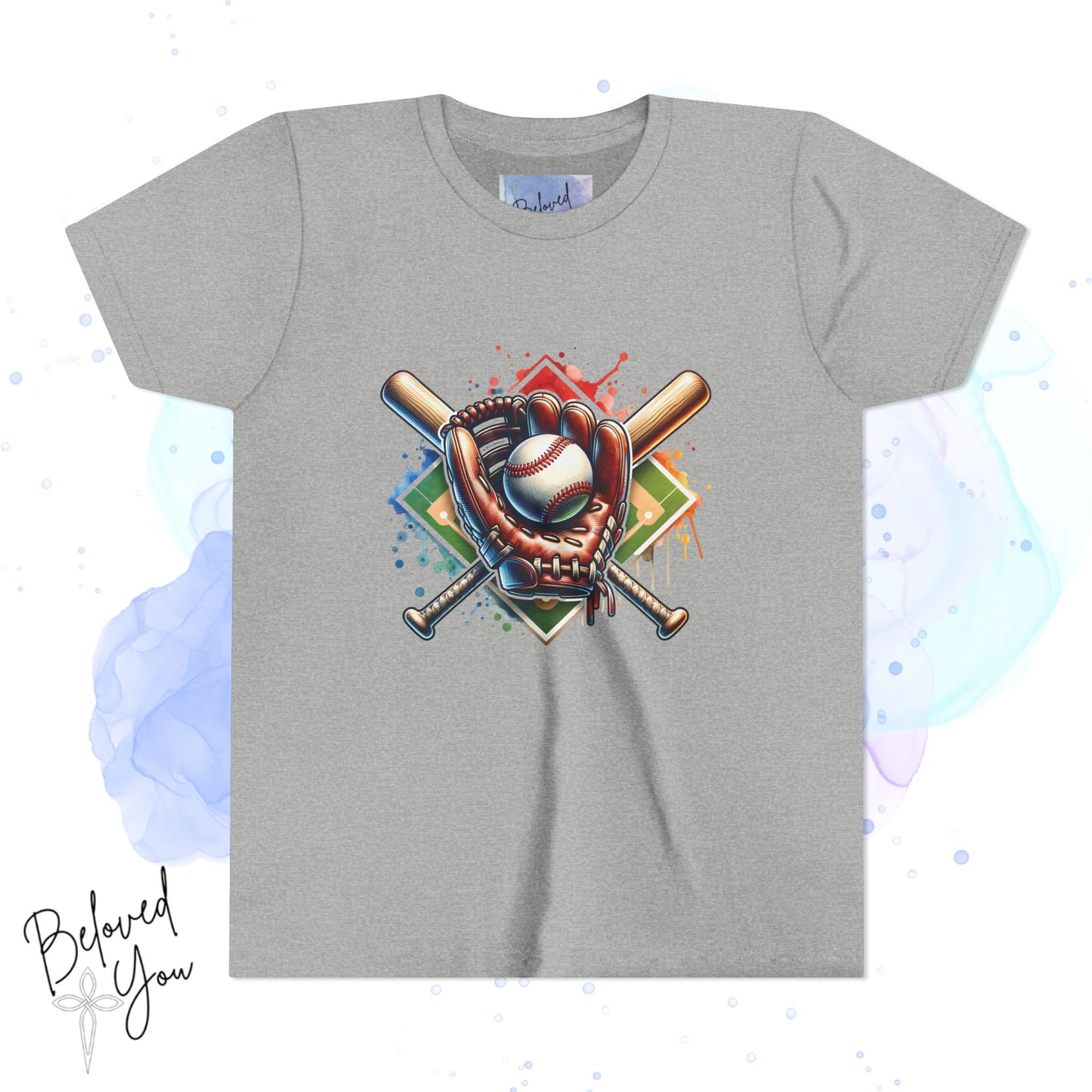 Youth Baseball Tee with Colorful Graphic