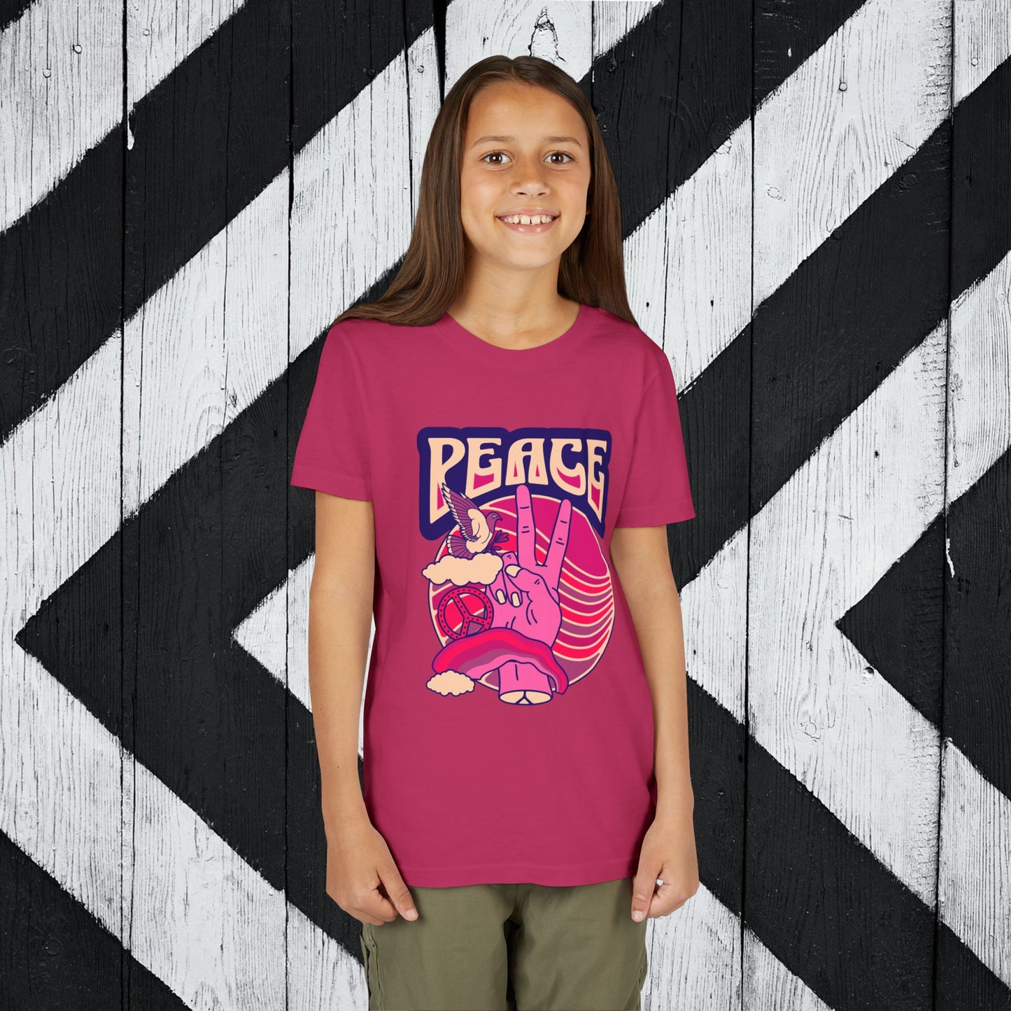 Youth Peace- Pink Short Sleeve Tee