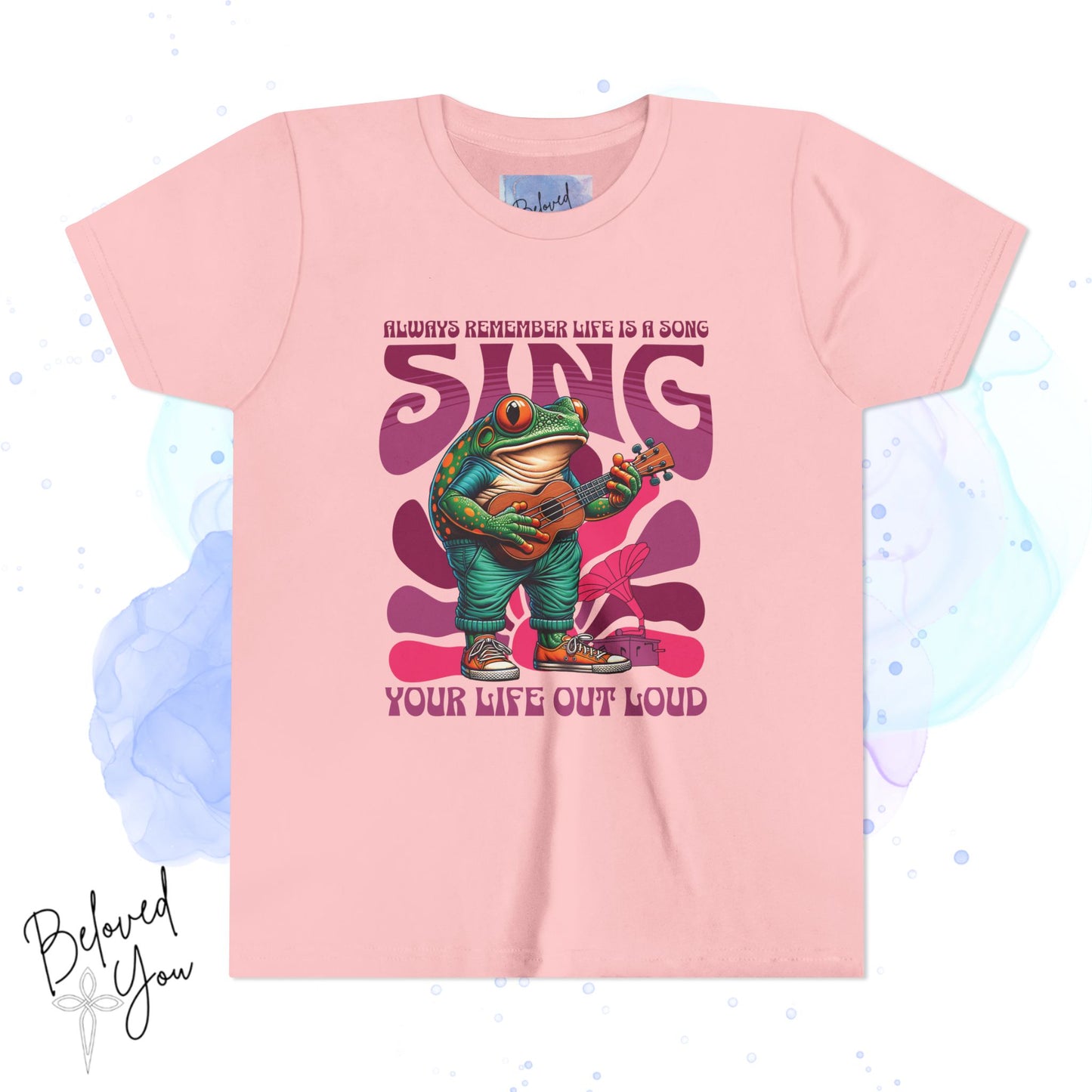 "Sing Your Life Out Loud"- Pink Frog Youth Short Sleeve Tee