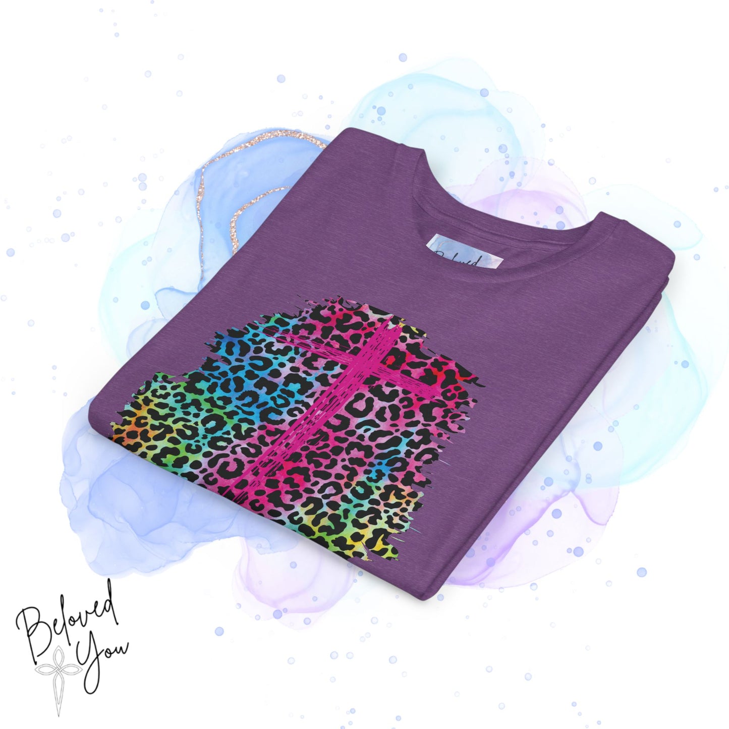 Colorful Faith Love Hope Cross Youth Tee